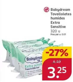 Babydream - Toallitas Humedas Extra Sensitive