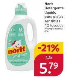 Norit - Detergente Liquido Para Pieles Sensibles