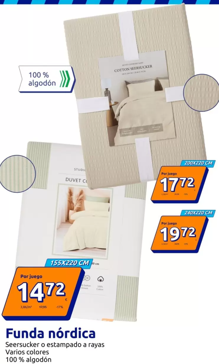 Funda Nordica Seersucker O Estampado A Rayas