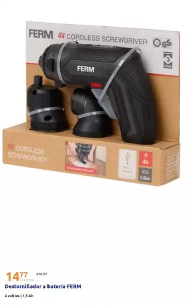 Ferm - Destornillador A Bateria