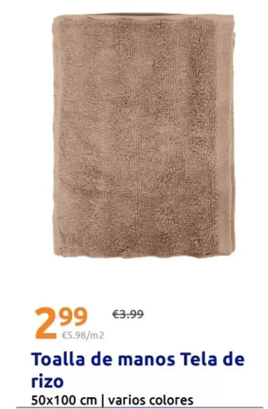 Toalla De Manos Tela De Rizo