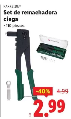 Parkside - Set De Remachadora Ciega