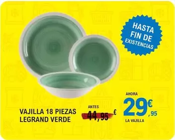 Legrand - Vajilla 18 Piezas  Verde