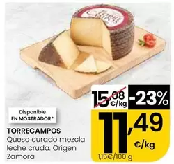Torre Campos - Queso Curado Mezcla Leche Cruda, Origen Zamora