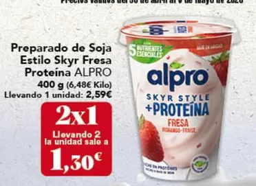 Alpro - Preparado De Soja Estilo Skyr Fresa Proteina