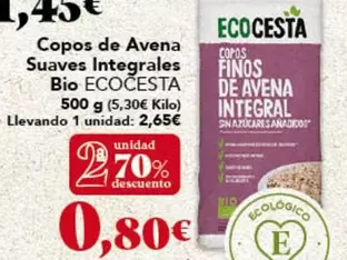 Ecocesta - Copos De Avena Suaves Integrales Bio