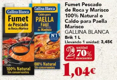 Gallina Blanca - Fumet Pescado De Roca Y Marisco 100% Natural O Caldo Para Paella Marisco