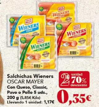 Oscar Mayer - Salchichas Wieners Con Queso, Classic, Pavo O Pollo