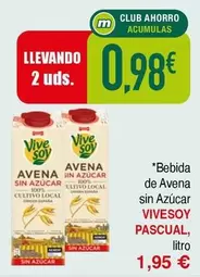 ViveSoy - Bebida De Avena Sin Azucar