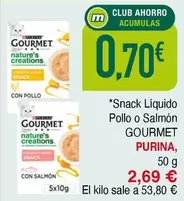 Purina - Snack Liquido Pollo O Salmon Gourmet