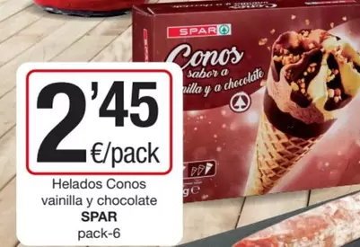 Spar - Helados Conos Vainilla Y Chocolate