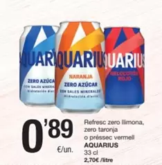 Aquarius - Refresc Zero Llimona, Zero Taronja O Pressec Vermell