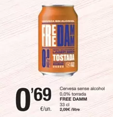 Free Damm - Cervesa Sense Alcohol 0,0% Torrada