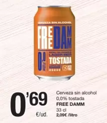 Free Damm - Cerveza Sin Alcohol 0,0% Tostada