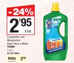 Tenn - limpiador con bioalcohol, aloe vera o bano