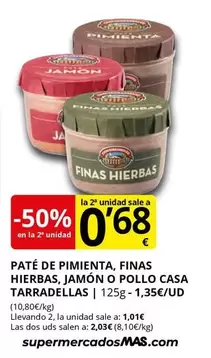 Casa Tarradellas - Pate De Pimienta Finas Hierbas, Jamon O Pollo