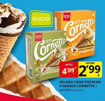 cornetto - Helado Cono Pistacho O Mango