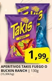 Takis - Aperitivos  Fuego O Buckin Ranch