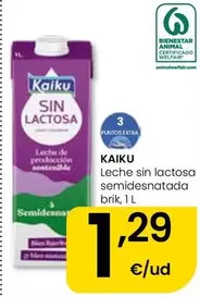 Kaiku - Leche Sin Lactosa Semidesnatada