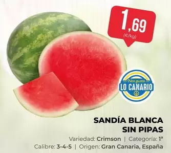 origen - Sandía Blanca Sin Pipas