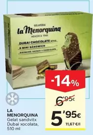 La Menorquina - Gelat Sandvitx Dubai Xocolata