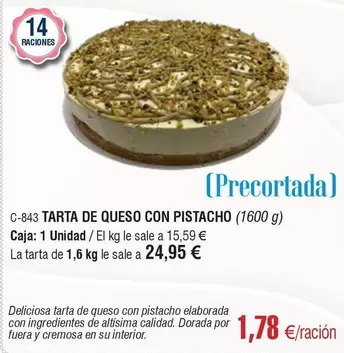 Tarta De Queso Con Pistacho