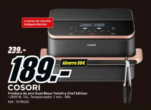 Cosori - Freidora De Aire Dual Blaze Twinfry Chef Edition