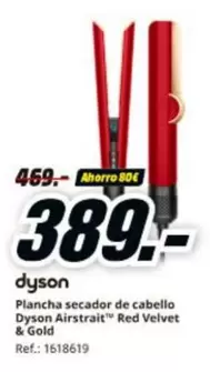 Dyson - Plancha Secador De Cabello Airstrait Red Velvet & Gold