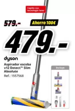 Dyson - Aspirador Escoba V12 Detect Slim Absolute