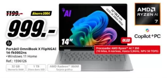 Windows - Porçátil Omnibook X Flipngai 14"