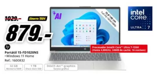 Intel - Portátil 15-FD1020NS