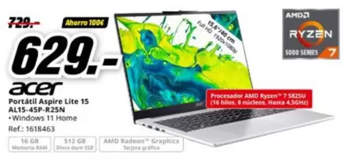 Acer - Portátil Aspire Lite 15 A14 5 4sp R2sn