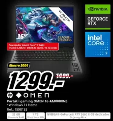 Intel - Portátil Gaming 16 Am00008ns