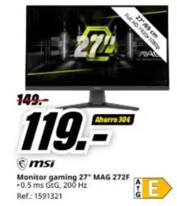 MS - Monitor Gaming 27" Mag 272f