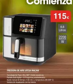 Ufesa - Freidora De Aire Macaw