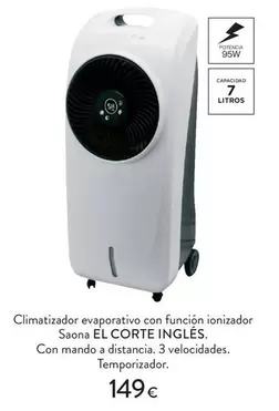 El Corte Inglés - Climatizador Evaportivo Con Funcion Ionizador