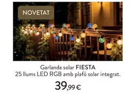 Fiesta - Garlanda Solar 25 Llums Led Rgb Amb Plafo Solar