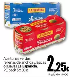 La Española - Aceitunas Verdes Rellenas De Anchoa Clasicas O Suaves