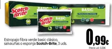 Scotch-Brite - Estropajo Fibra Verde Basic Clasico