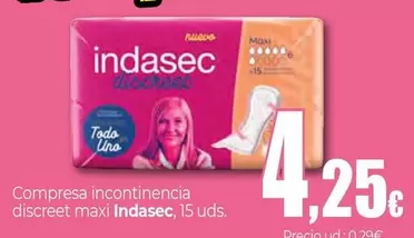 Indasec - Compresas Incontinencia Discreet Maxi