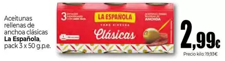 La Española - Aceitunas Rellenas De Anchoa Clasicas