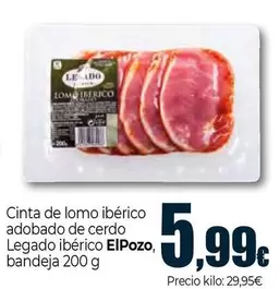 Elpozo - Cinta De Lomo Iberico Adobado De Cerdo Legado Iberico