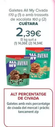 Cuétara - Galletas All My Avena O Con Pepitas De Chocolate