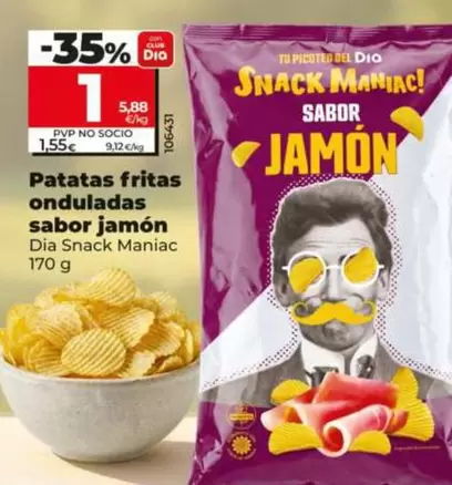 Dia - Patatas Fritas Onduladas Sabor Jamon