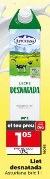 La Asturiana - Llet Desnatada