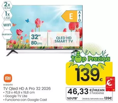 Xiaomi - Tv Qled Hd A Pro 32 2026