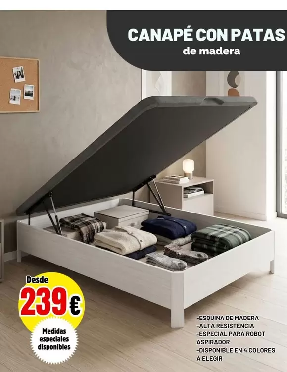 Canape Con Patas De Madera