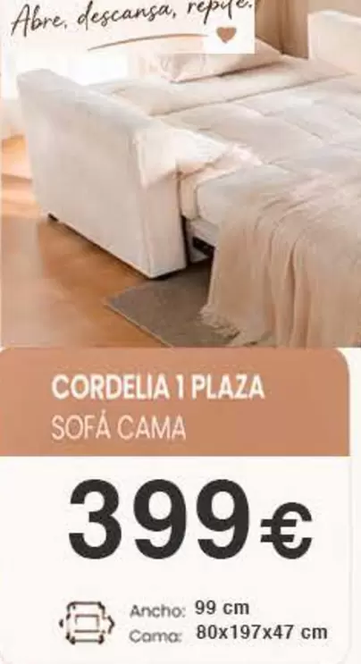 Cordelia 1 Plaza Sofa Cama
