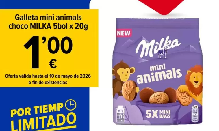 Milka - Galleta Mini Animals Choco