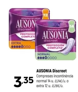 Ausonia - Discreet Compreses Incontinència Normal 14 U.
